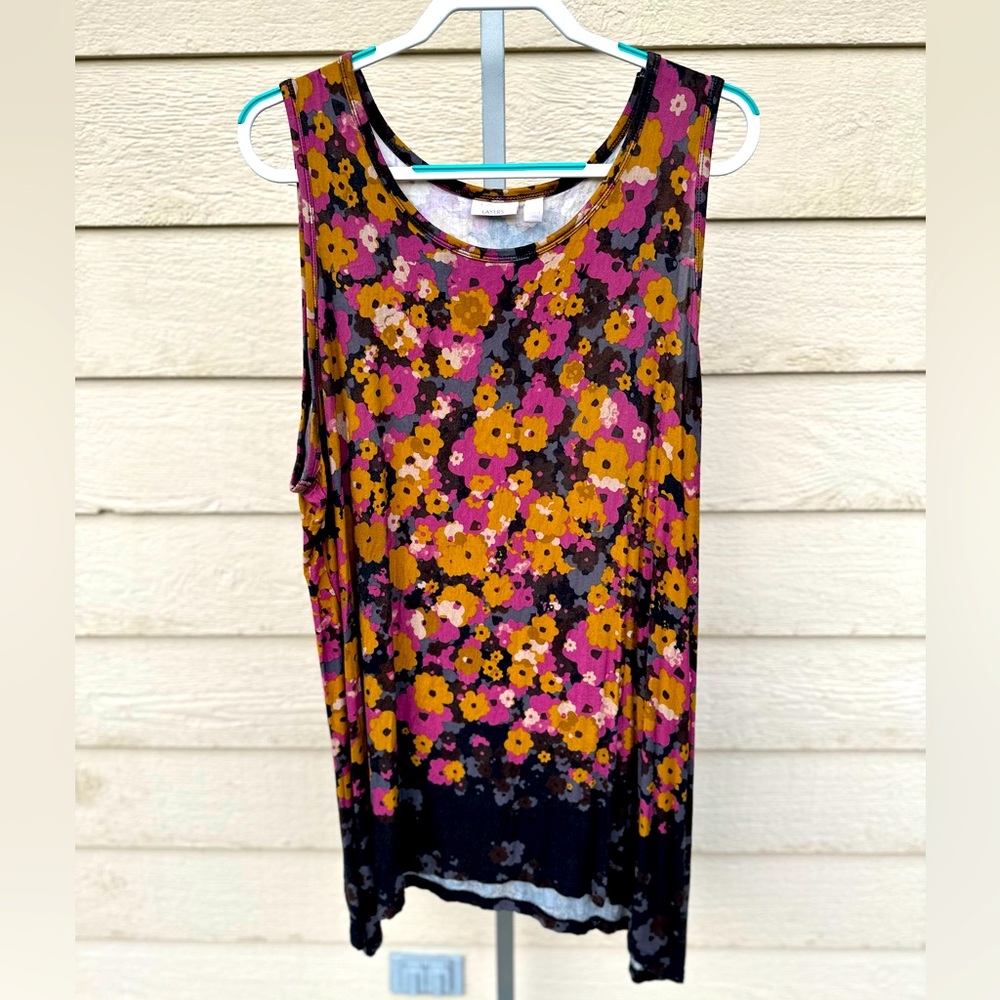 LOGO Layers by Lori Goldstein Floral Print Tank Tunic